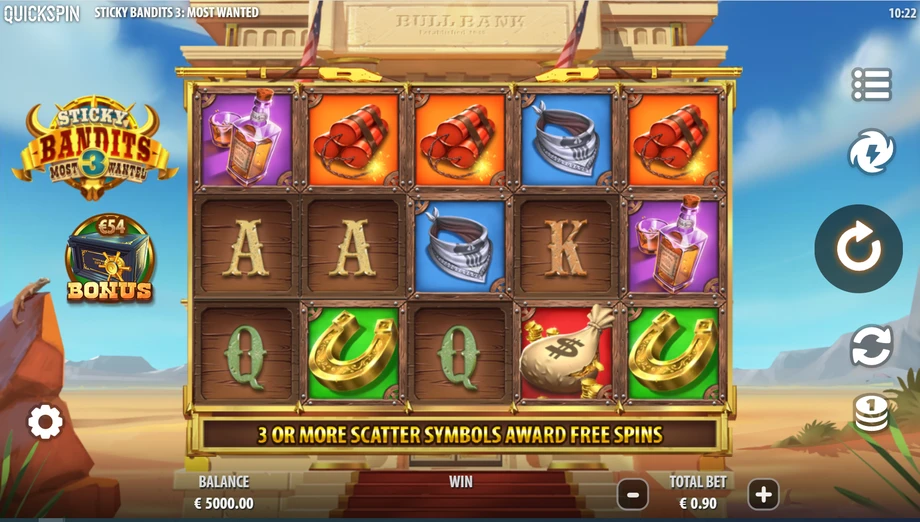 Captura del juego Sticky Bandits 3: Most Wanted, tragamonedas de Quickspin disponible en 1win