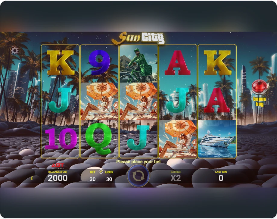 Captura del juego SunCity, tragamonedas de AGT disponible en 1win