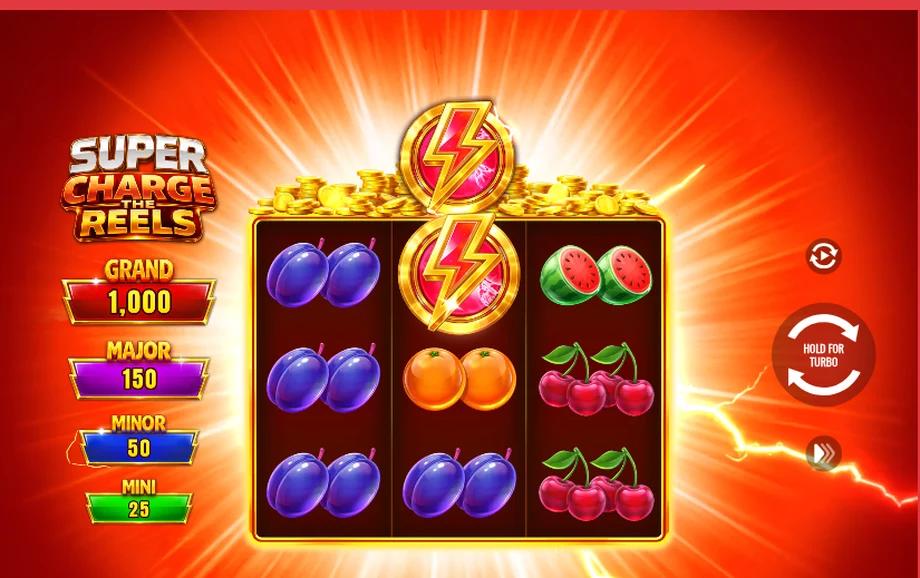 Captura del juego Super Charge the Reels, tragamonedas de Platipus disponible en 1win
