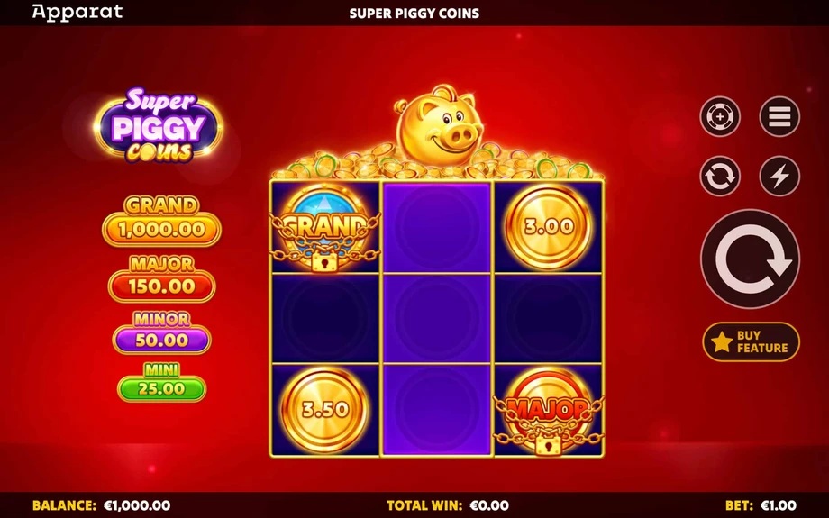 Captura del juego Super Piggy Coins, tragamonedas de Apparat disponible en 1win