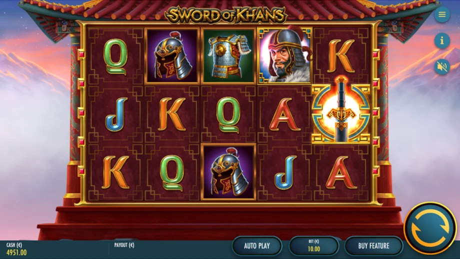 Captura del juego Sword of Khans Reborn, tragamonedas de Thunderkick disponible en 1win