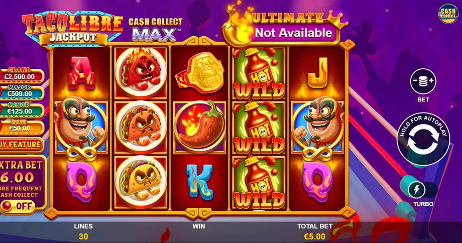 Captura del juego Taco Libre Jackpot: Cash Collect Max, tragamonedas de Playtech disponible en 1win