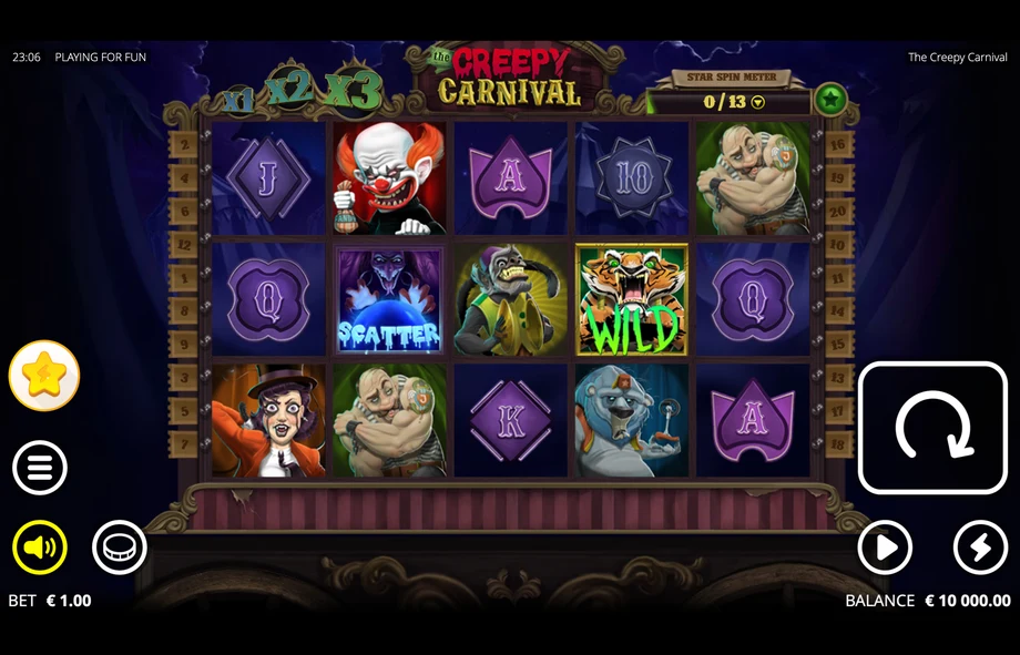 Captura del juego The Creepy Carnival, tragamonedas de Nolimit City disponible en 1win