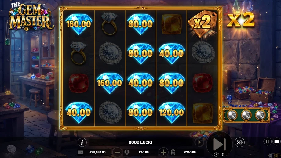 Captura del juego THE Gem Master, tragamonedas de Betsoft disponible en 1win