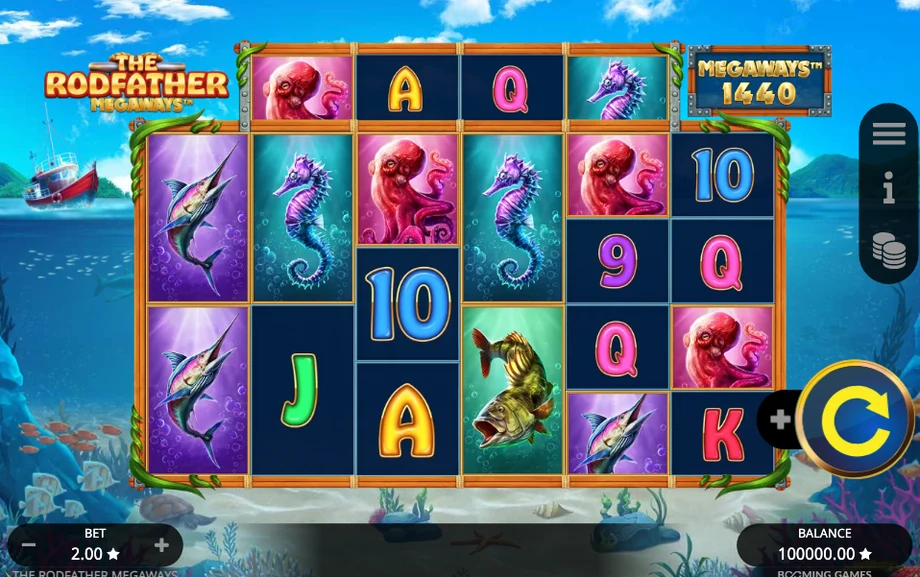 Captura del juego The Rodfather Megaways, tragamonedas de Booming Games disponible en 1win