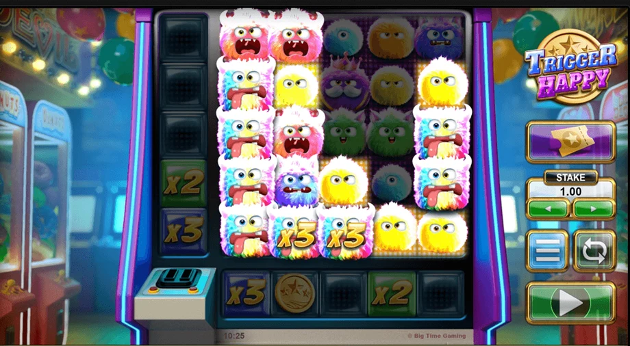 Captura del juego Trigger Happy, tragamonedas de Big Time Gaming disponible en 1win