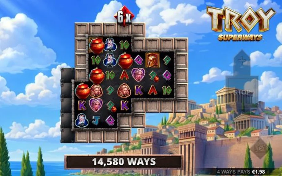 Captura del juego Troy Superways, tragamonedas de Yggdrasil disponible en 1win