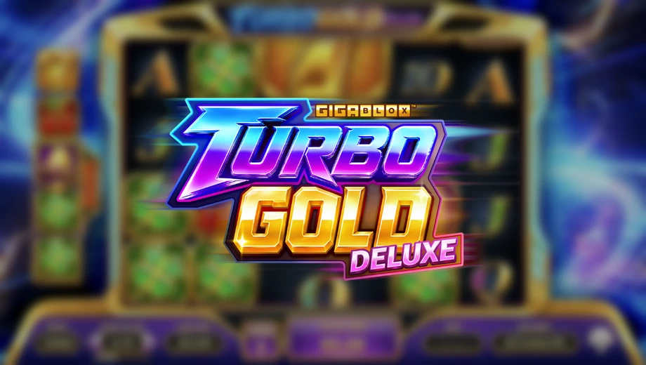 Banner de Turbo Gold Deluxe GigaBlox™, tragamonedas de Yggdrasil disponible en 1win