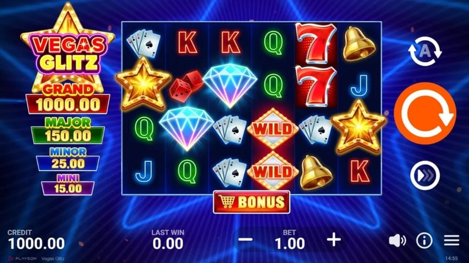 Captura del juego Vegas Glitz, tragamonedas de Playson disponible en 1win