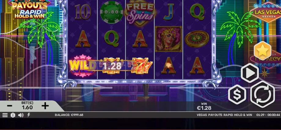 Captura del juego VEGAS PAYOUTS RAPID HOLD & WIN, tragamonedas de Gaming Corps disponible en 1win
