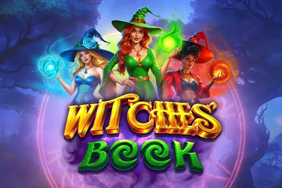 Banner de Witches’ Book, tragamonedas de Ela Games disponible en 1win