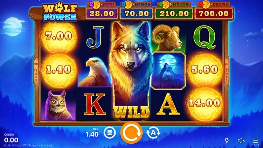Captura del juego Wolf Power: Hold and Win, tragamonedas de Playson disponible en 1win